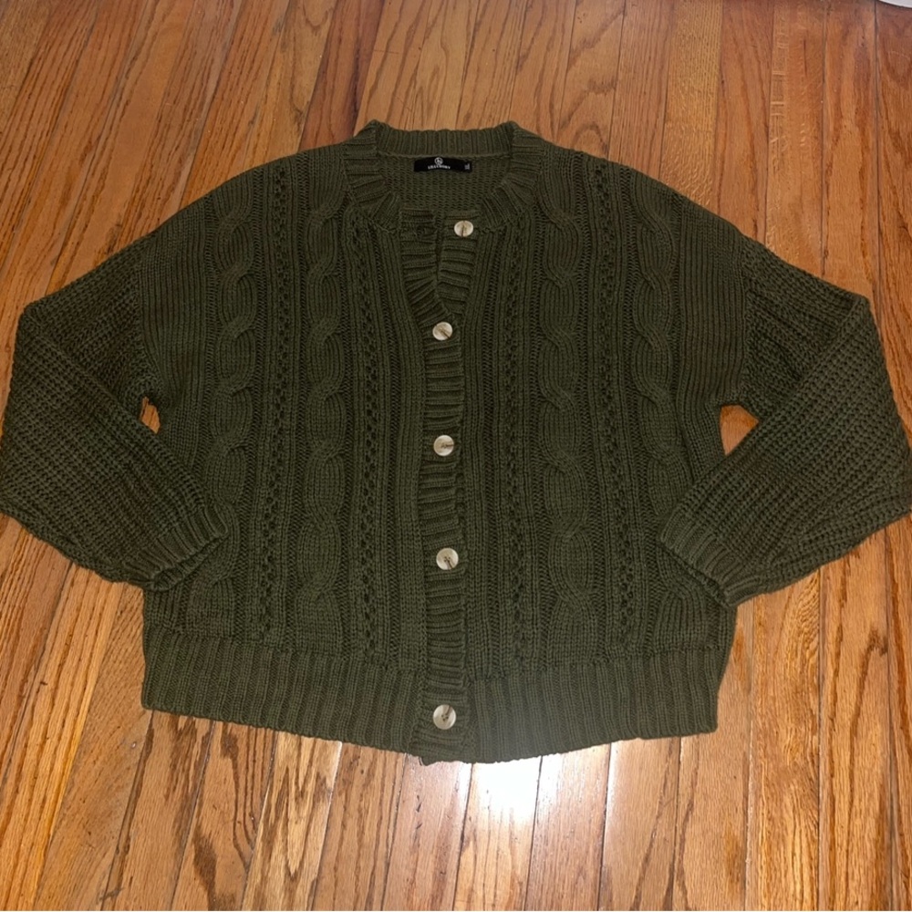 LILLUSORY: Men’s Cable Knit Cardigan Sweater Size XL
